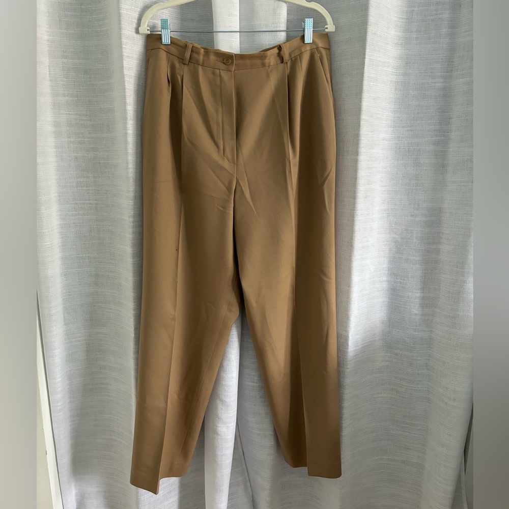 Woolmark tan trousers